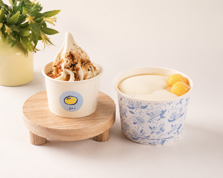 Delight package — hot dáo fu fah and cold soft serve